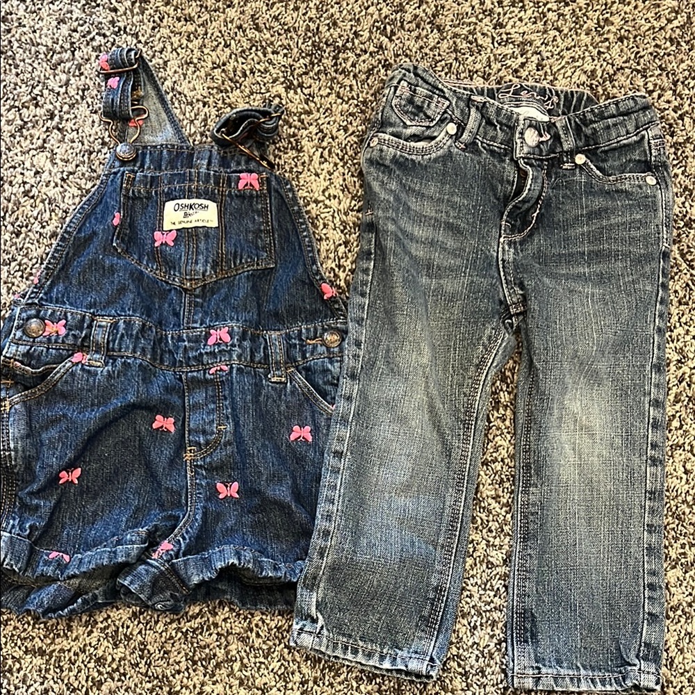 OshKosh B'gosh Denim Overalls and Levi Jeans Set for Kids